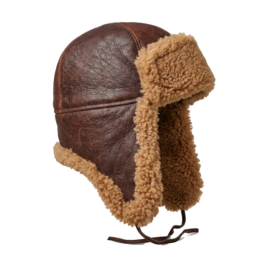 Kashani Chocolate Brown Shearling Aviator Hat