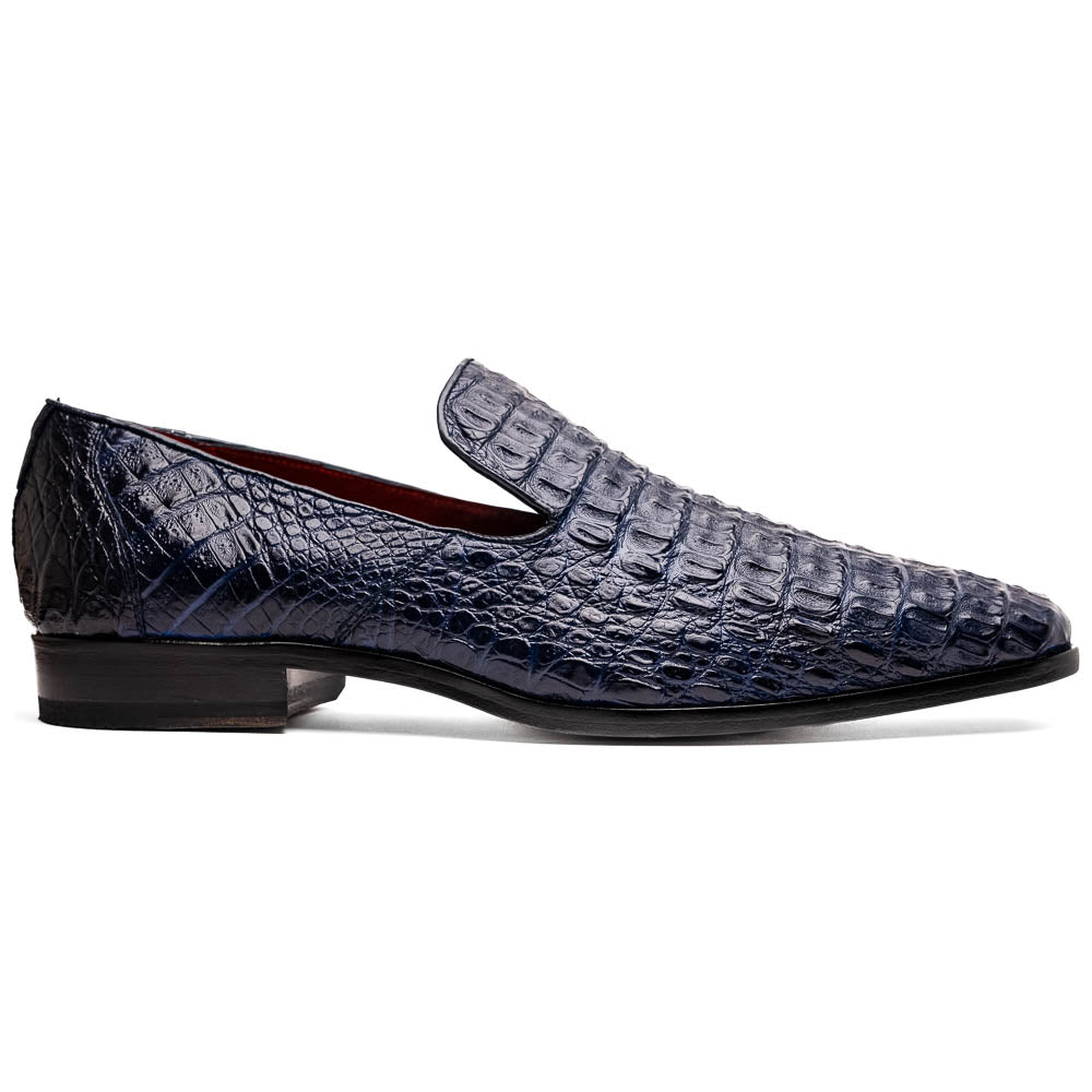 Marco Di Milano Trento Navy All Over Crocodile Dress Shoes - Dudes Boutique