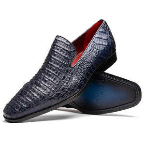 Marco Di Milano Trento Navy All Over Crocodile Dress Shoes - Dudes Boutique