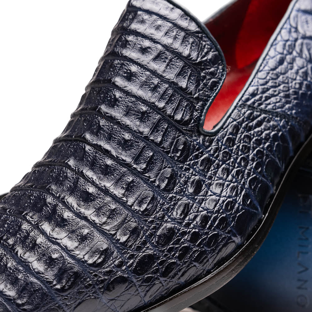 Marco Di Milano Trento Navy All Over Crocodile Dress Shoes - Dudes Boutique