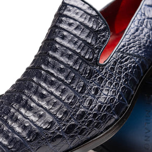 Marco Di Milano Trento Navy All Over Crocodile Dress Shoes - Dudes Boutique