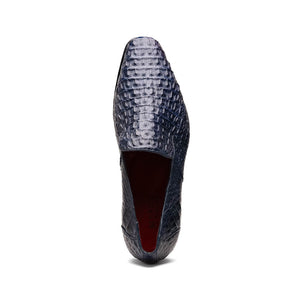 Marco Di Milano Trento Navy All Over Crocodile Dress Shoes - Dudes Boutique