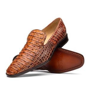 Marco Di Milano Trento Rustic Cognac All Over Crocodile Dress Shoes - Dudes Boutique