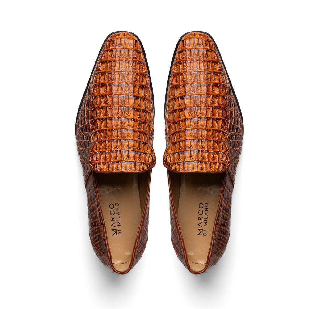 Marco Di Milano Trento Rustic Cognac All Over Crocodile Dress Shoes - Dudes Boutique