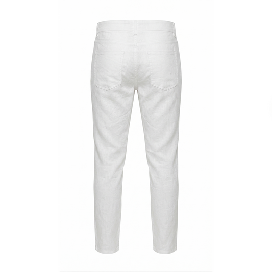 Prestige White High End Linen Pants