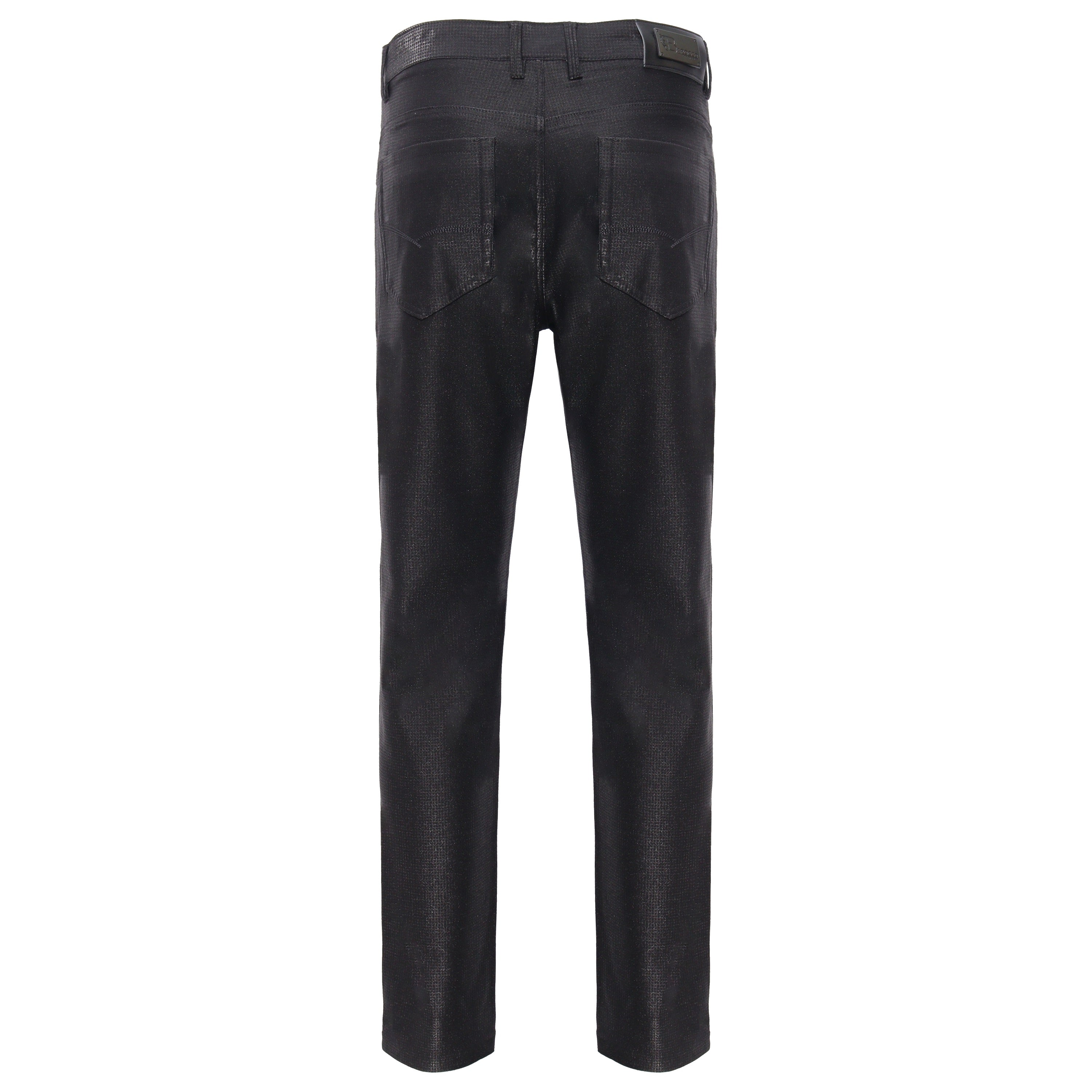 Men’s Elegant Black Textured Dress Pants BLACK - Dudes Boutique