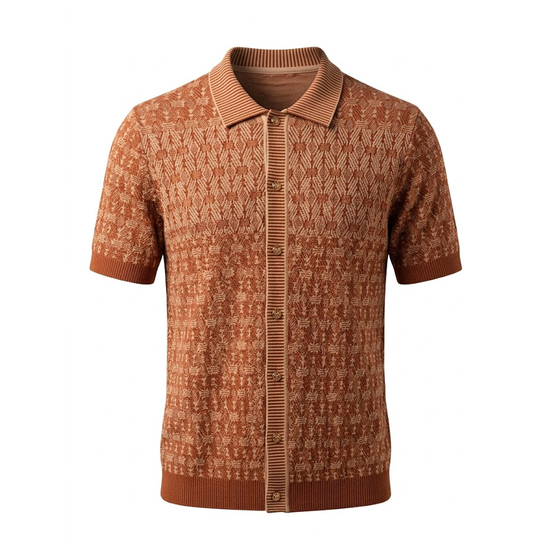 Prestige CMK-382 Brown Knit Shirt