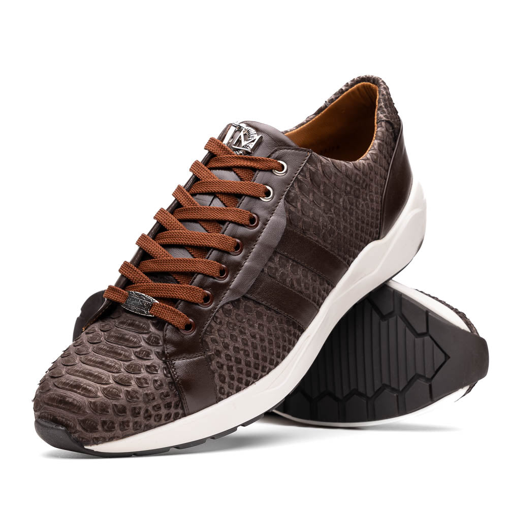 Marco Di Milano Verona Brown Python & Calfskin Sneakers - Dudes Boutique