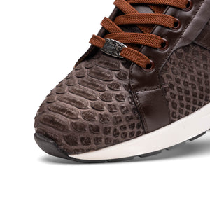 Marco Di Milano Verona Brown Python & Calfskin Sneakers - Dudes Boutique