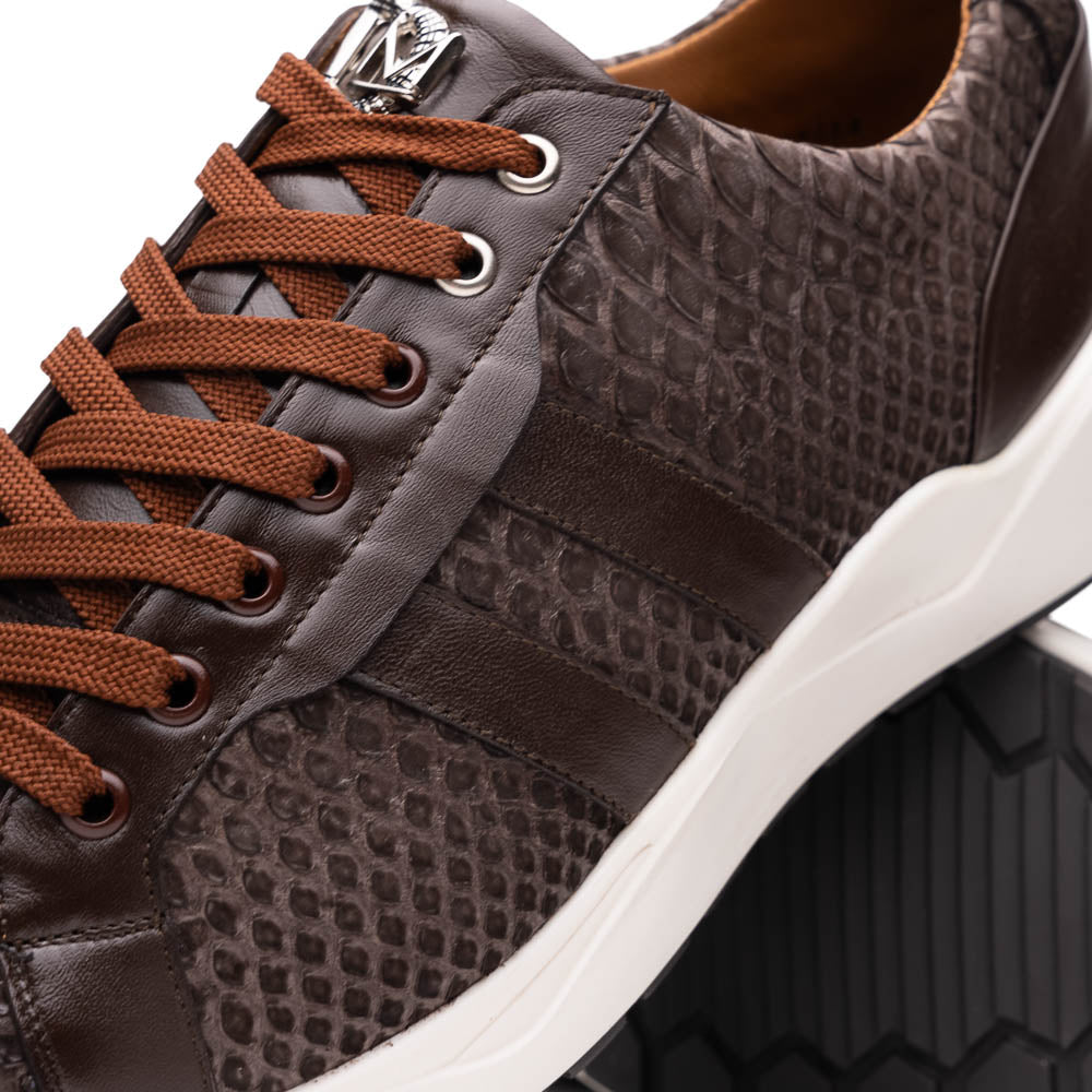 Marco Di Milano Verona Brown Python & Calfskin Sneakers - Dudes Boutique