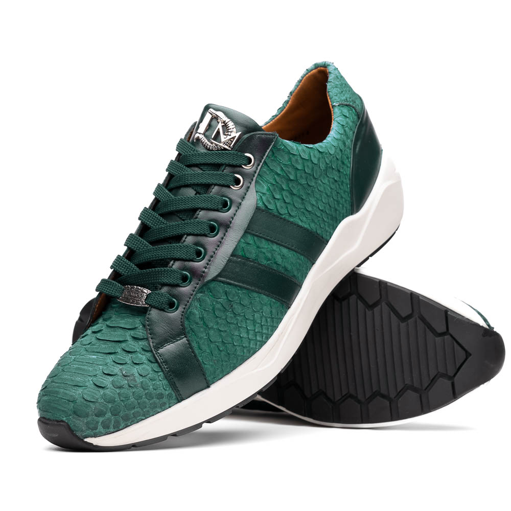 Marco Di Milano Verona Green Python & Calfskin Sneakers - Dudes Boutique