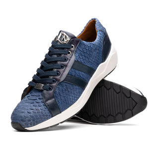 Marco Di Milano Verona Navy Python & Calfskin Sneakers - Dudes Boutique