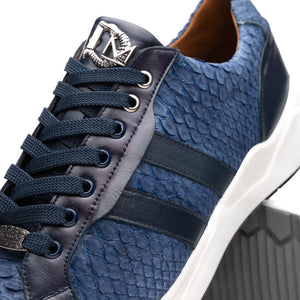 Marco Di Milano Verona Navy Python & Calfskin Sneakers - Dudes Boutique