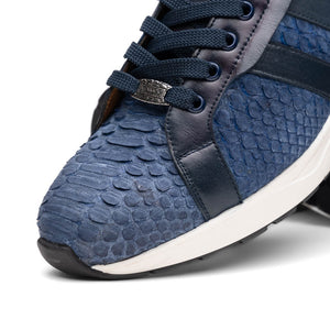 Marco Di Milano Verona Navy Python & Calfskin Sneakers - Dudes Boutique