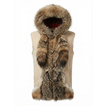 Jakewood Men's Plush Fox Tail Shearling Vest
