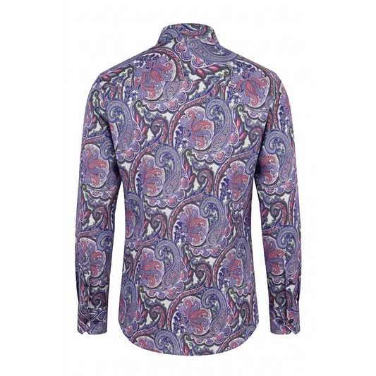 Leoni 496 Purple Paisley Button Up Shirt