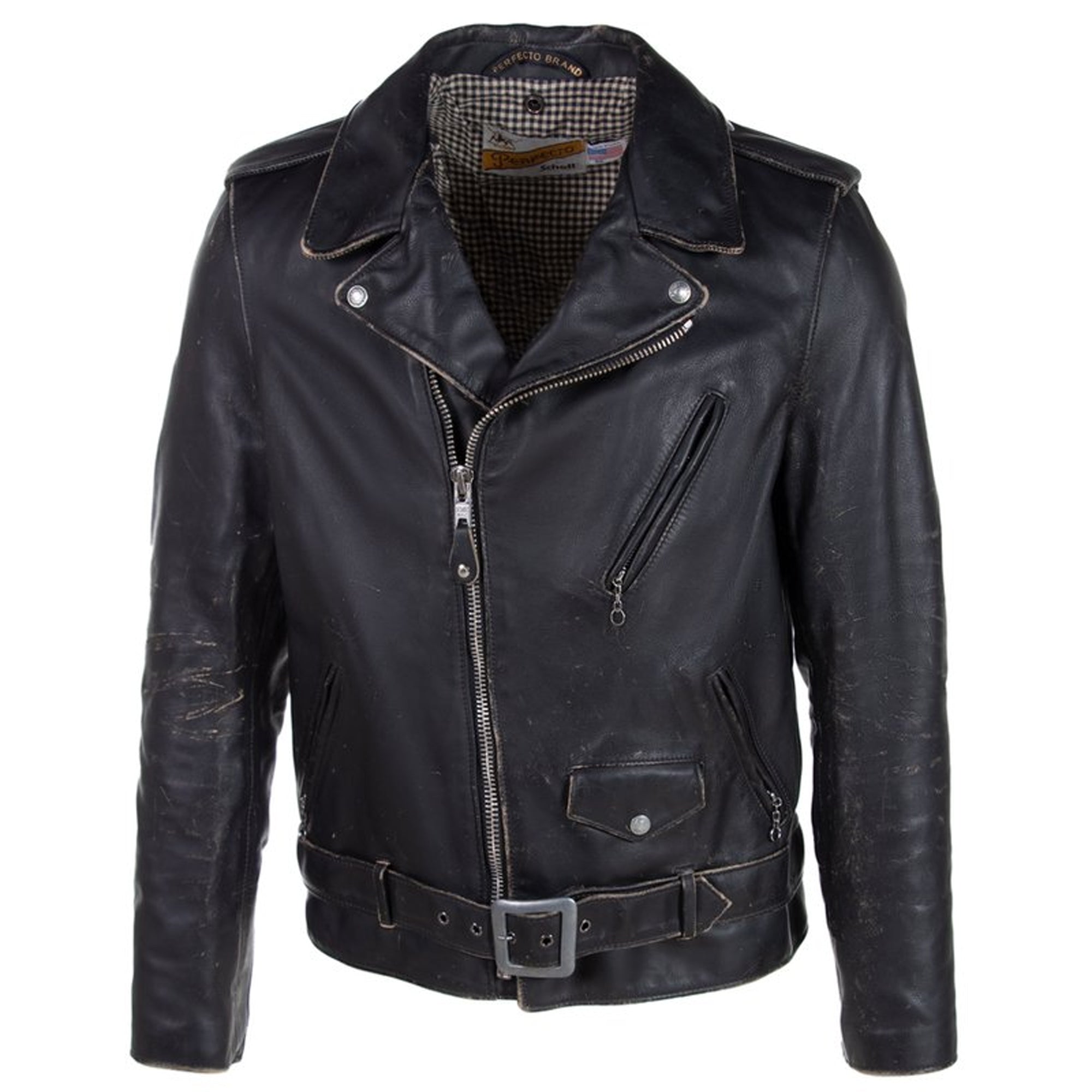 Schott PER70 Men's Vintaged Fitted Motorcycle Jacket - Dudes Boutique