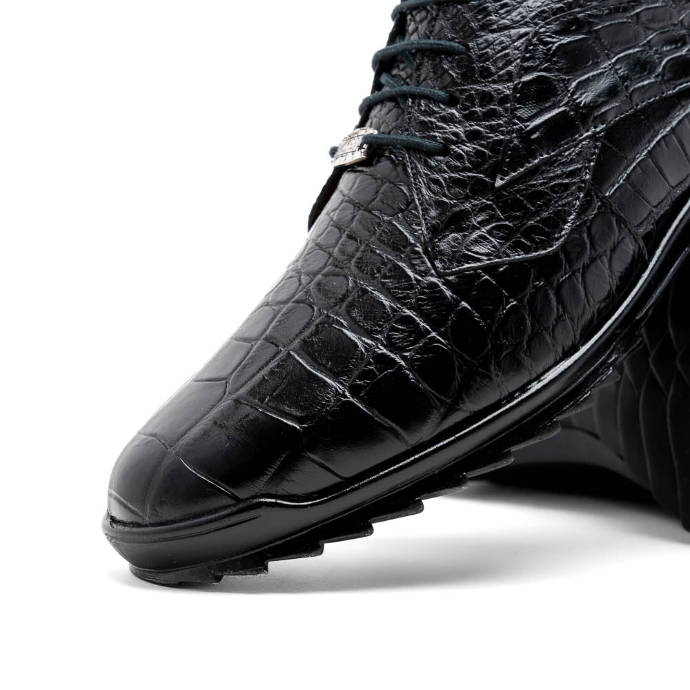 Marco Di Milano Vulcan Black Alligator Sneakers - Dudes Boutique