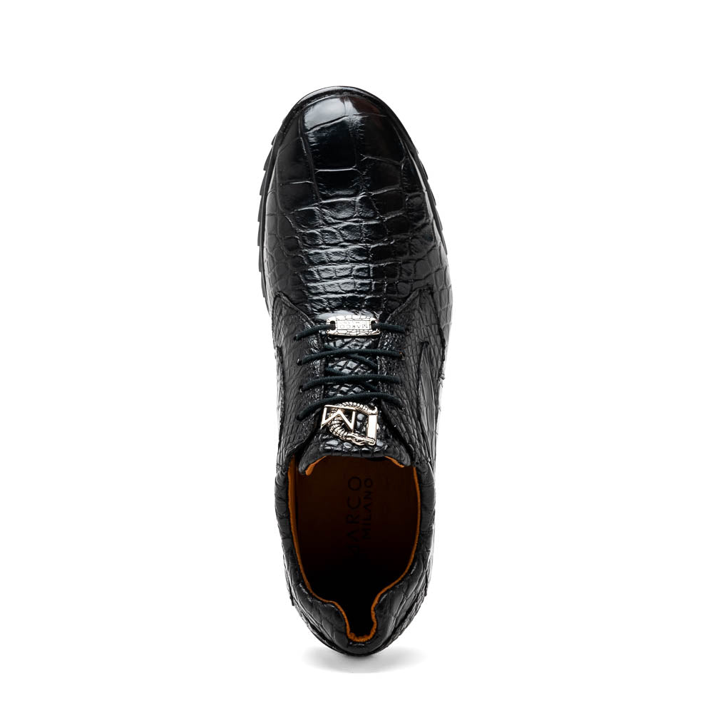 Marco Di Milano Vulcan Black Alligator Sneakers - Dudes Boutique