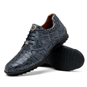 Marco Di Milano Vulcan Rustic Grey Alligator Sneakers - Dudes Boutique