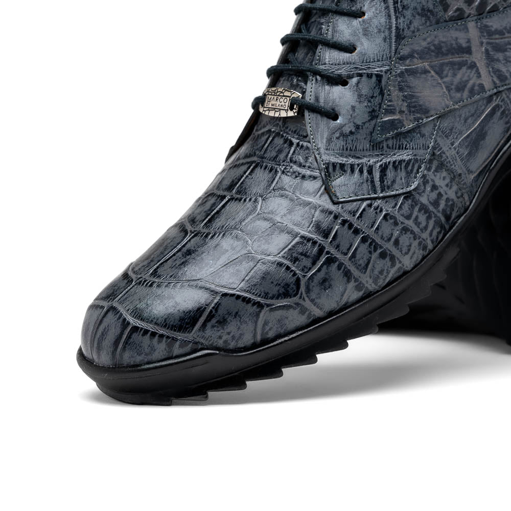 Marco Di Milano Vulcan Rustic Grey Alligator Sneakers - Dudes Boutique