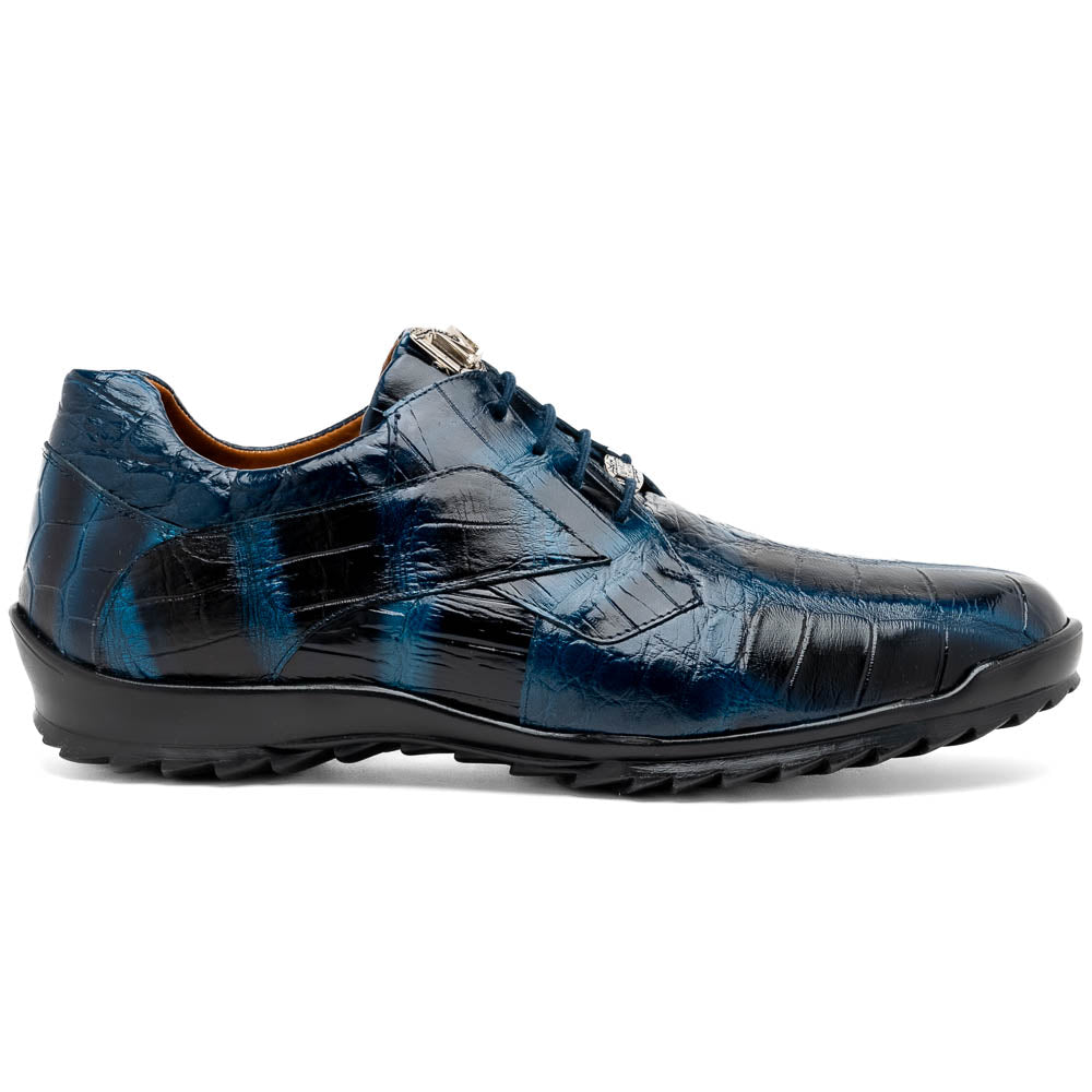 Marco Di Milano Vulcan Rustic Navy Alligator Sneakers - Dudes Boutique