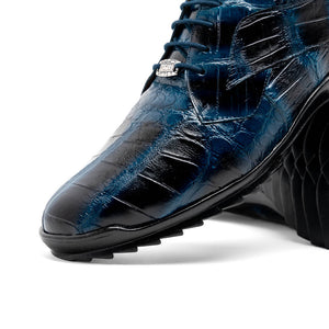 Marco Di Milano Vulcan Rustic Navy Alligator Sneakers - Dudes Boutique