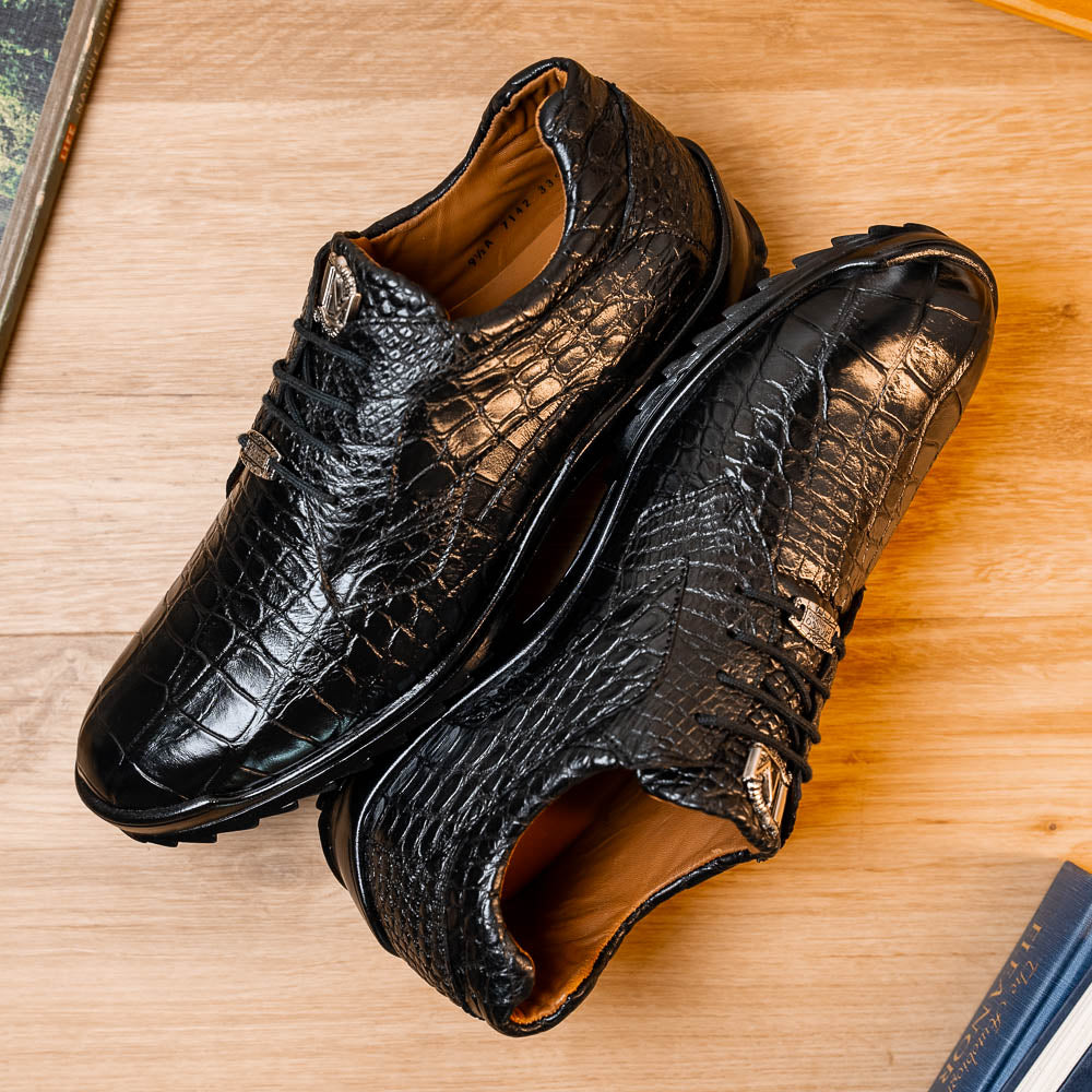 Marco Di Milano Vulcan Black Alligator Sneakers - Dudes Boutique