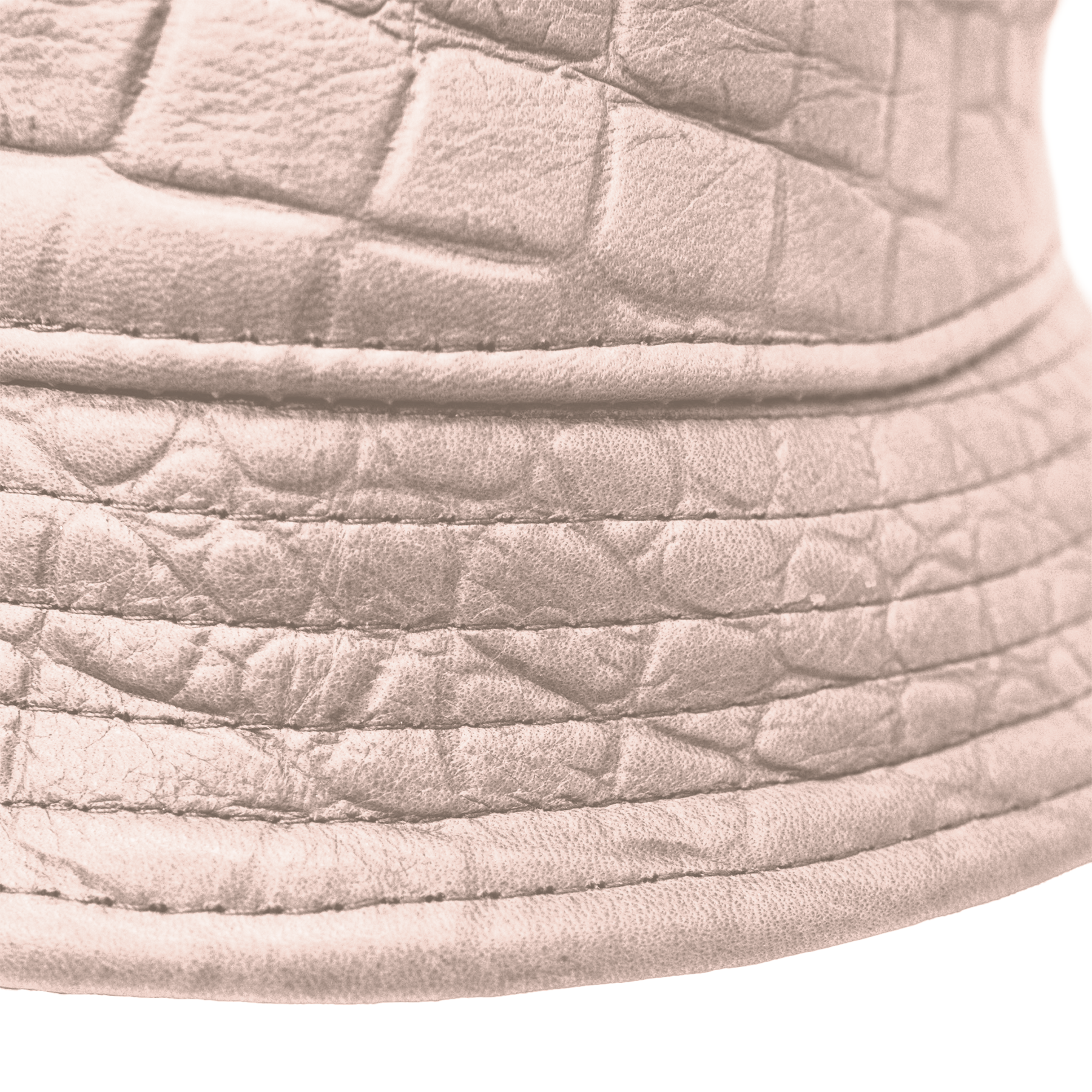 Kashani White Embossed Alligator Lambskin Bucket Hat - Dudes Boutique