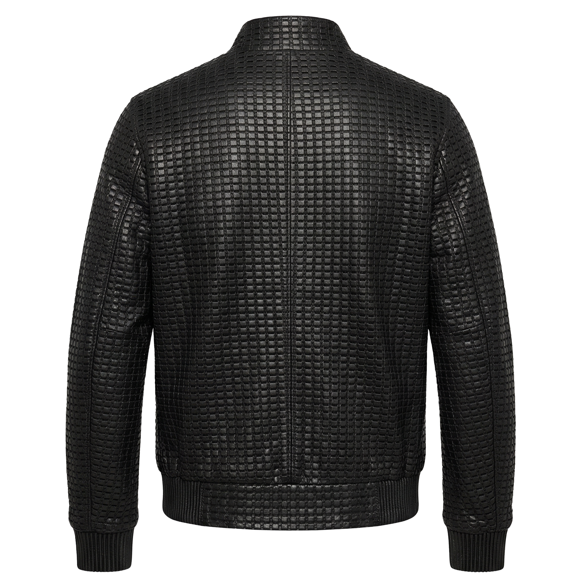 Kashani Black Handwoven Leather Jacket