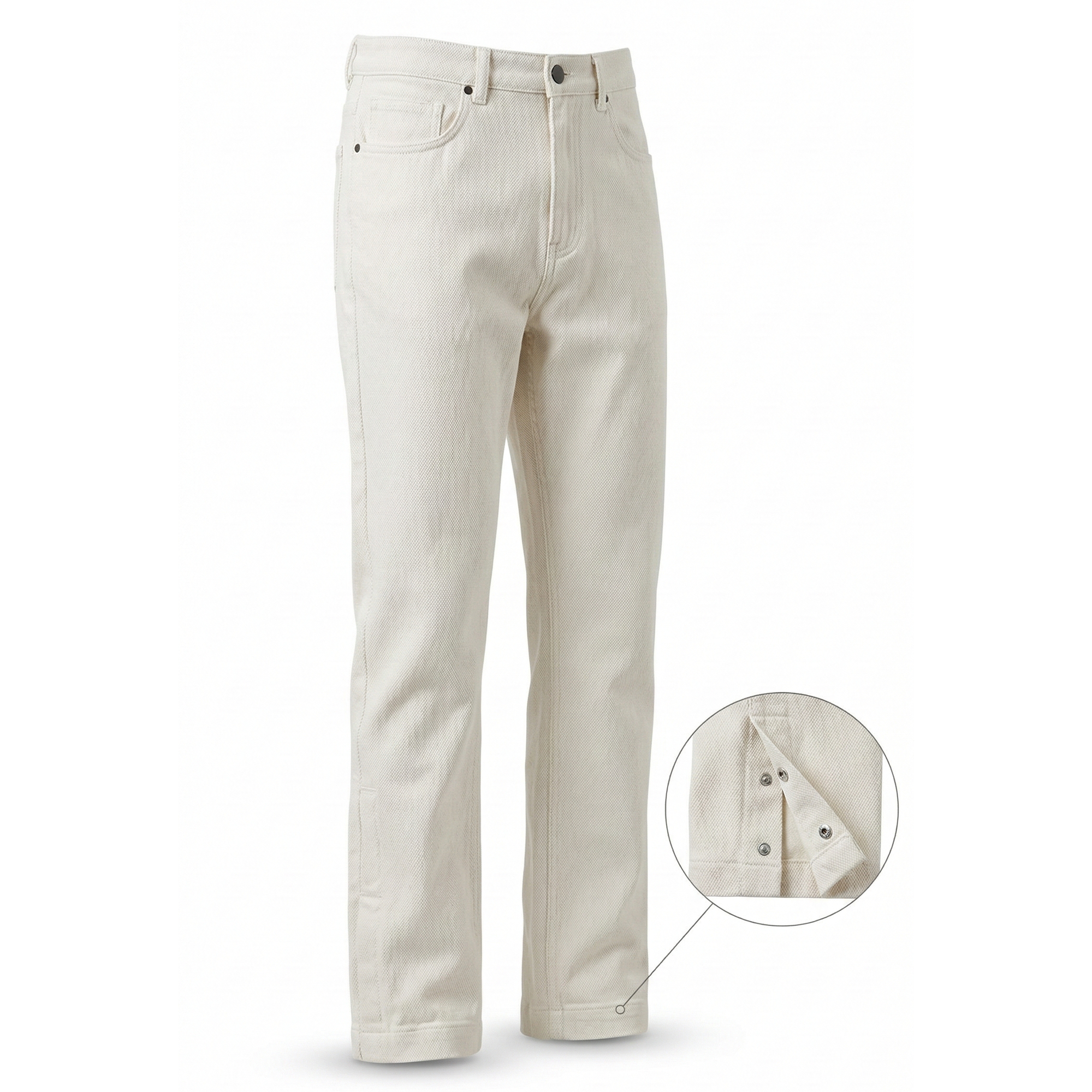 SBO White Snap Hem Denim Jeans