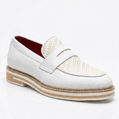 The Ashford Light Knit loafers in white sand