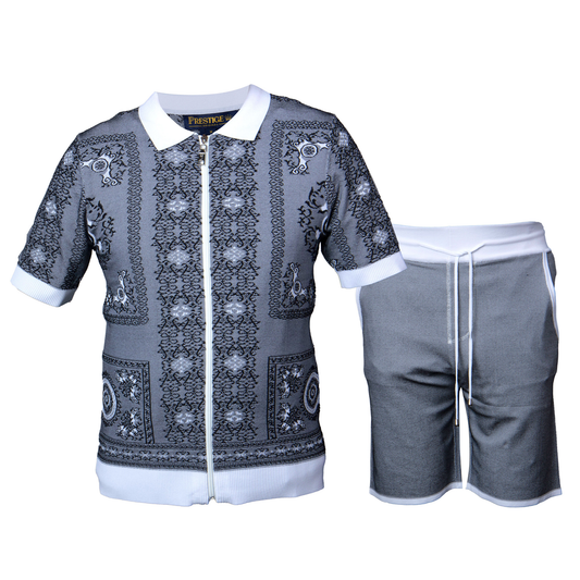 Prestige CKJ-305 White Shirt & Short Sets