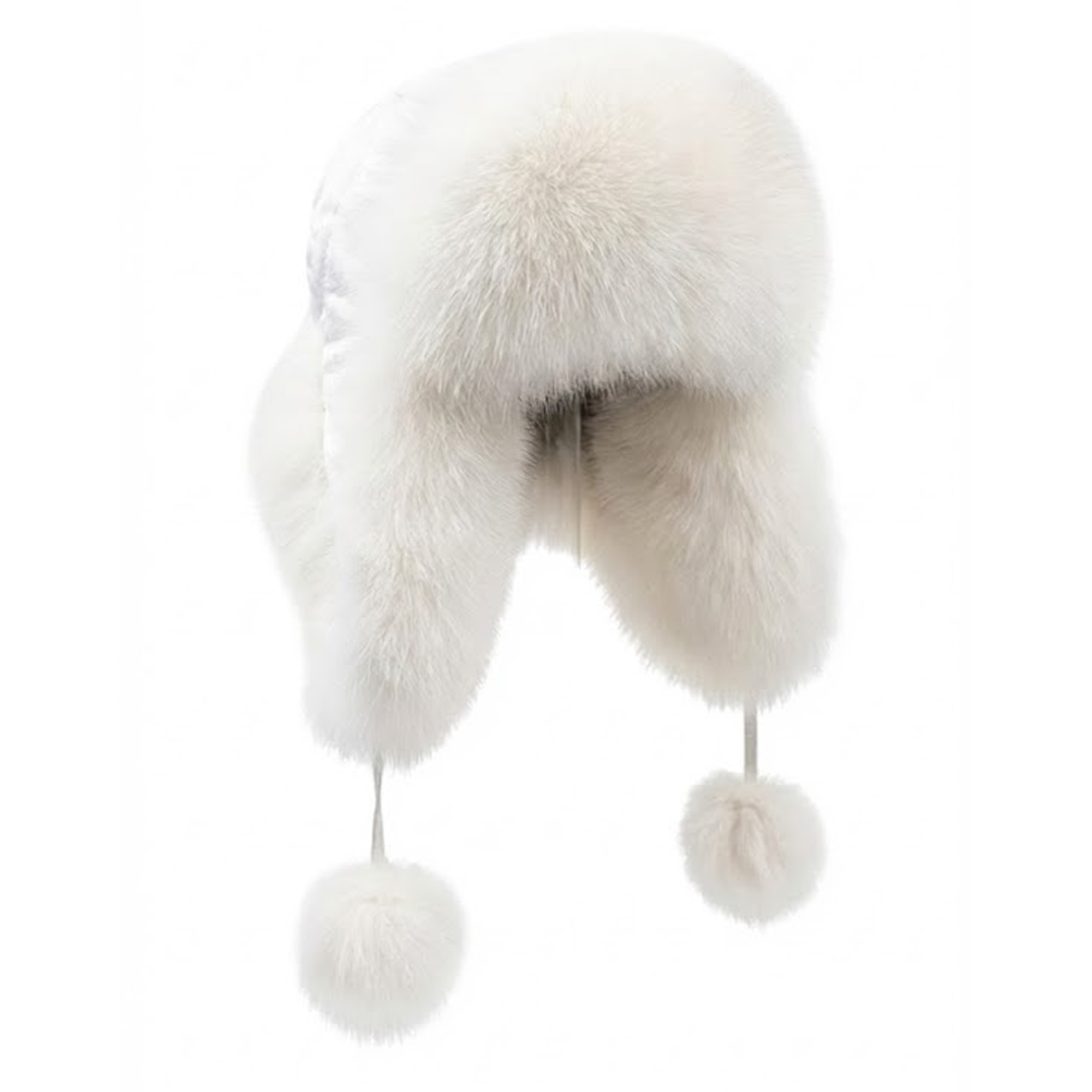 Kashani Women's White Fox Fur / Lambskin Trapper Hat