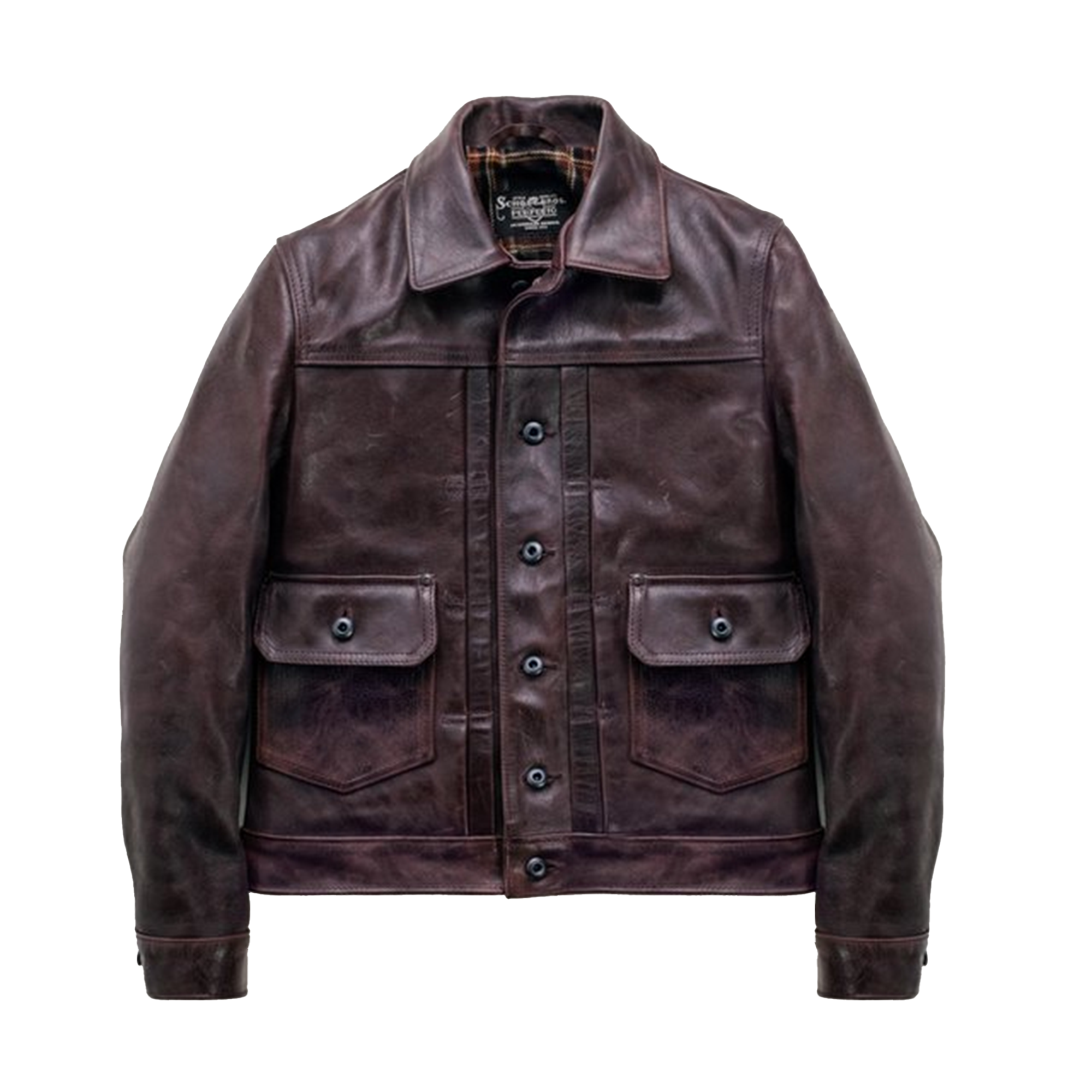 Schott P622H Men's Burgundy Horween Horsehide Type 2 Jacket