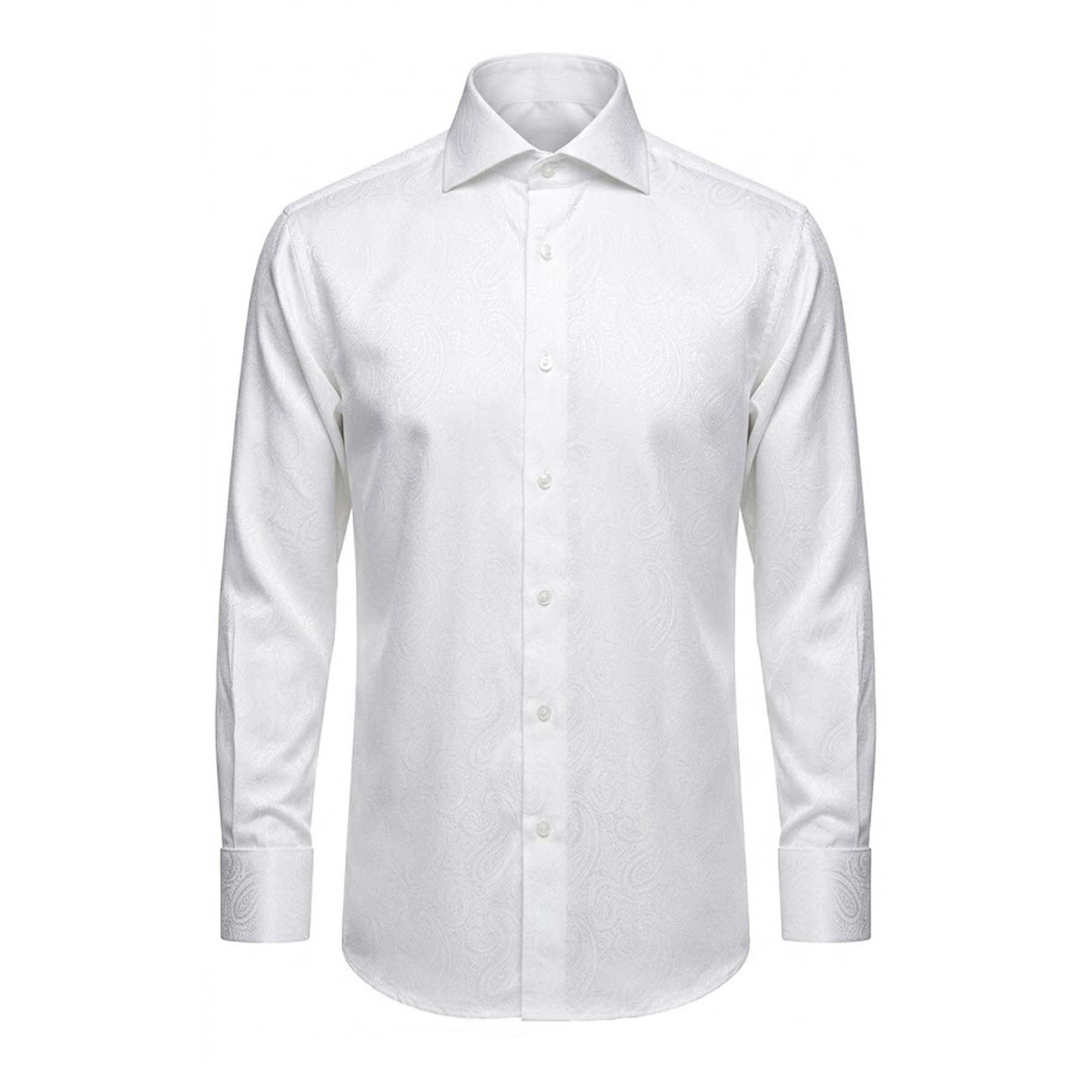 Leoni T800-4 White Paisley Button Up Shirt