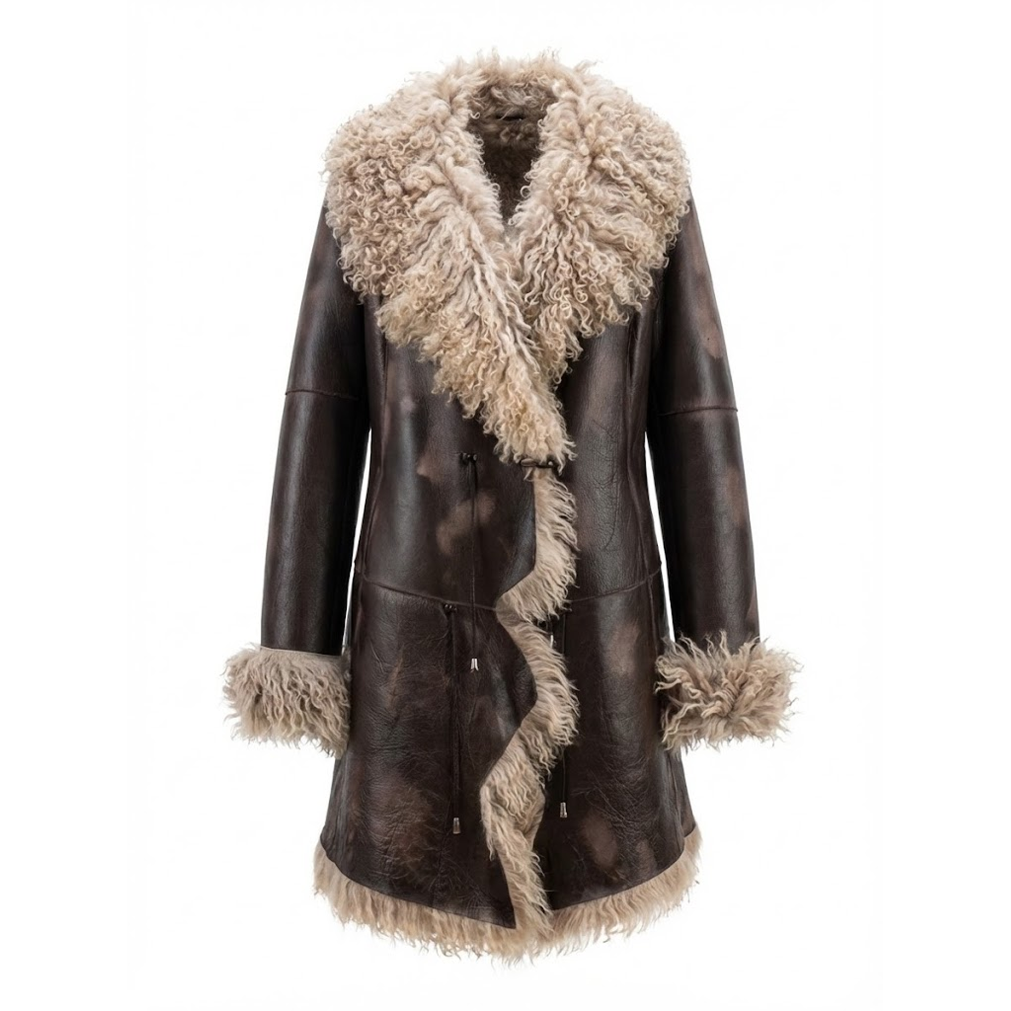 Kashani Women's Mongolian Lamb Lambskin Trench Coat