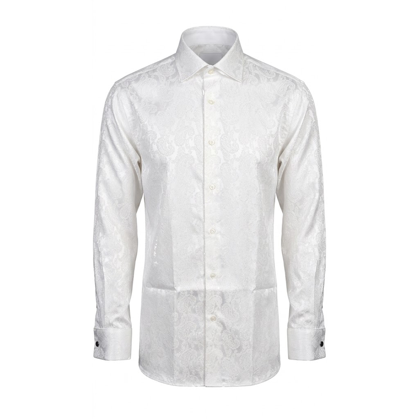 Leoni T824-1 White Paisley Button Up Shirt