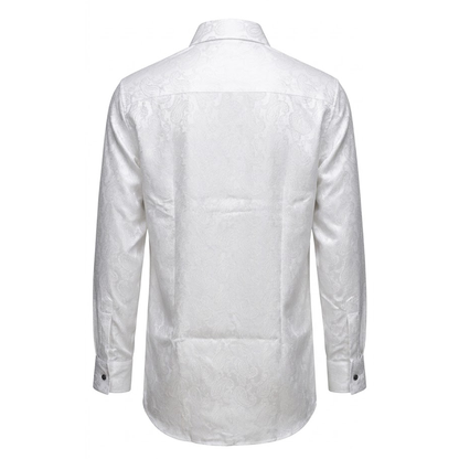 Leoni T824-1 White Paisley Button Up Shirt