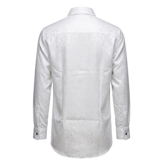 Leoni T824-1 White Paisley Button Up Shirt