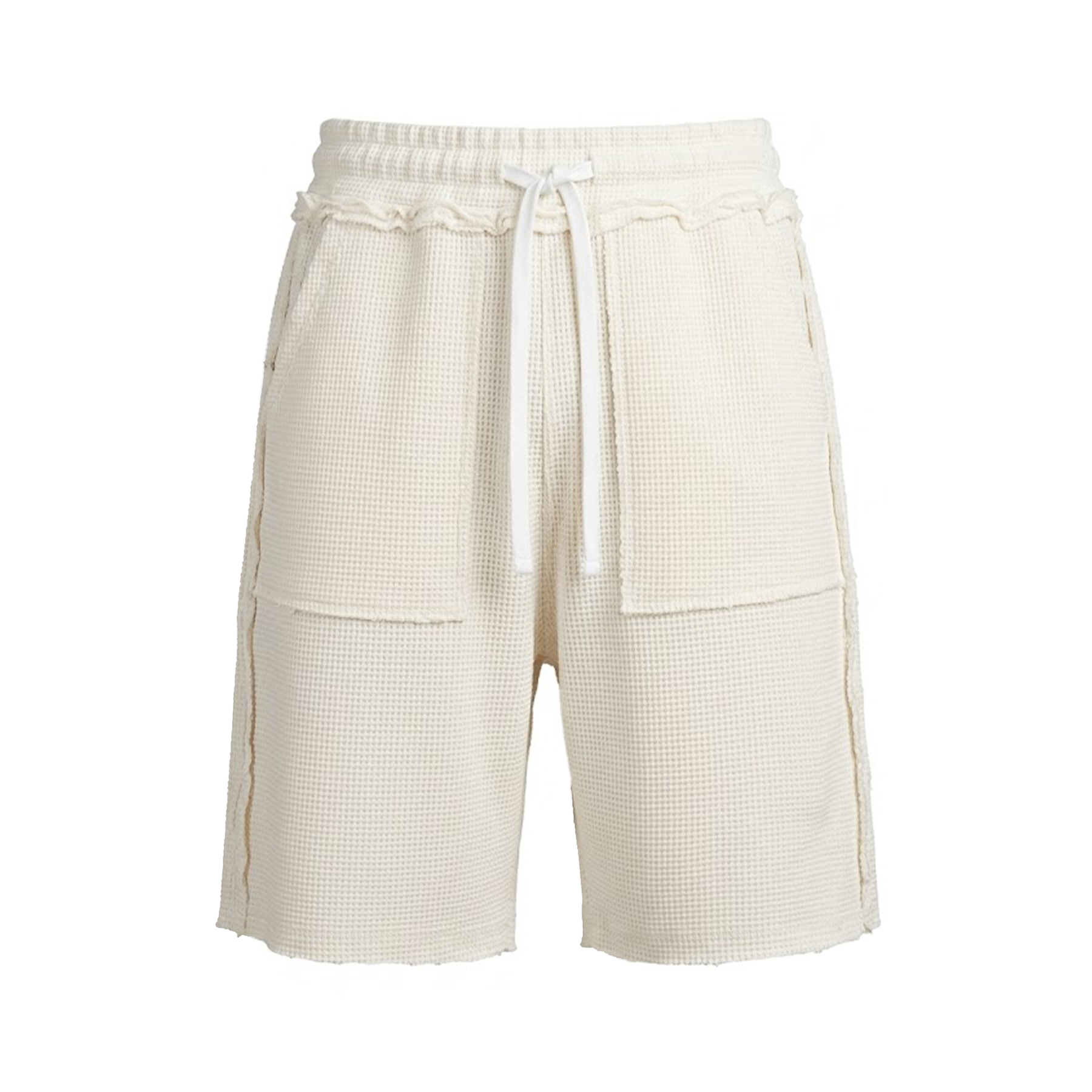 Voyage Studio White Waffle Knit Shorts