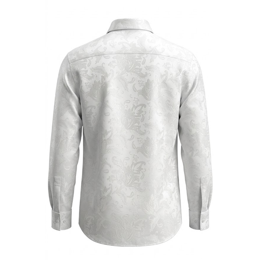 Leoni 482 White Paisley Button Up Shirt