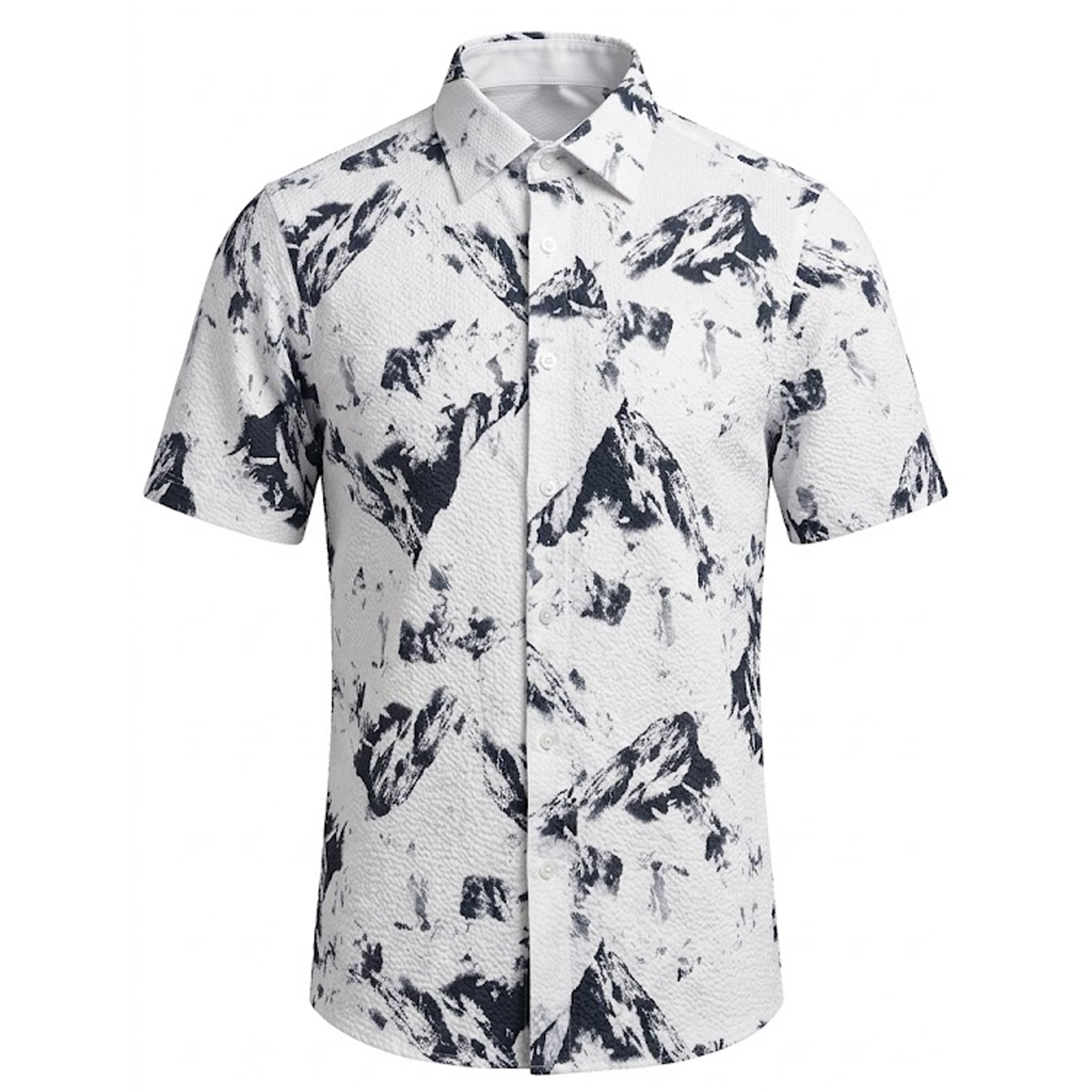 Suslo Couture White Marble Collar Shirt