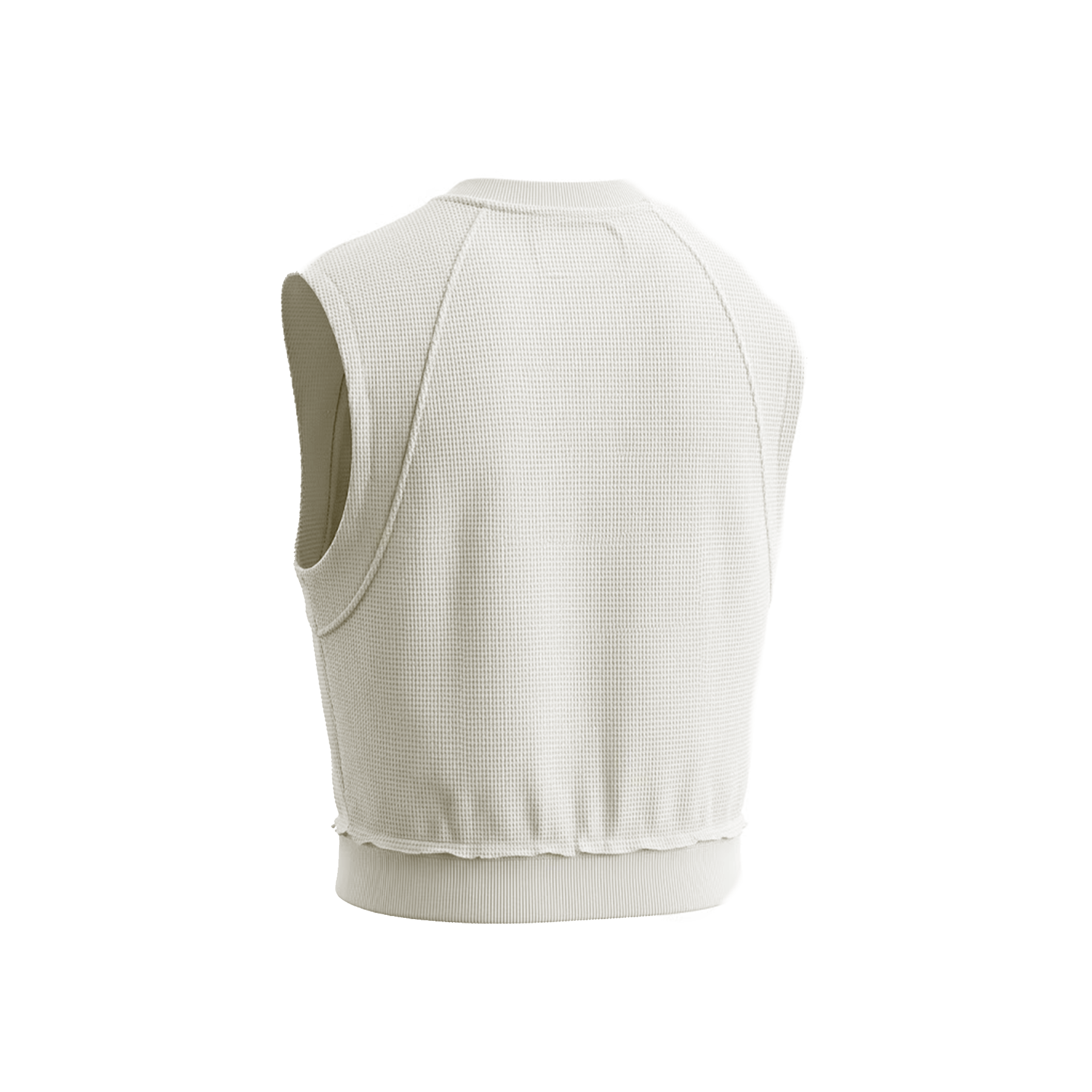 Voyage Studio Men's White Sleeveless Waffle Knit Crewneck