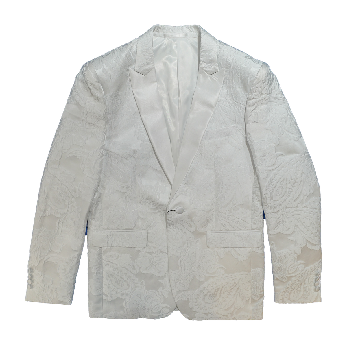 Cielo white embroidered jacquard paisley blazer