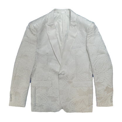 Cielo white embroidered jacquard paisley blazer