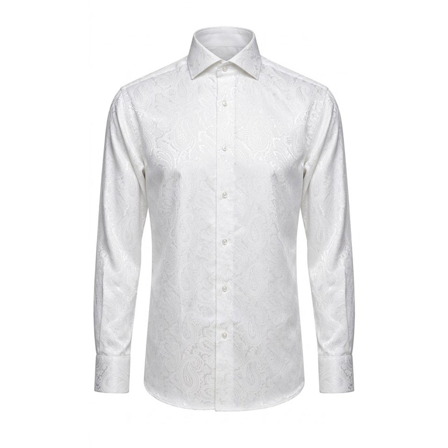 Leoni 477 White Paisley Button Up Shirt