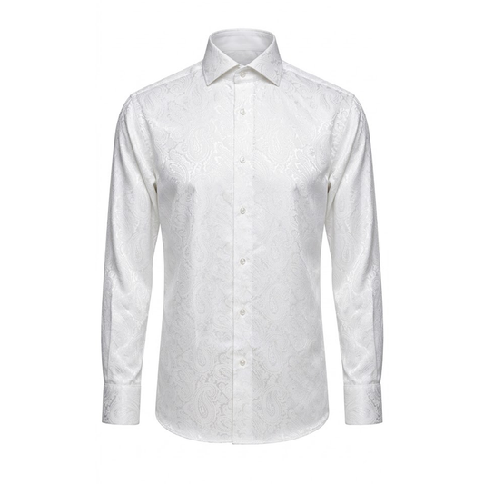 Leoni 477 White Paisley Button Up Shirt