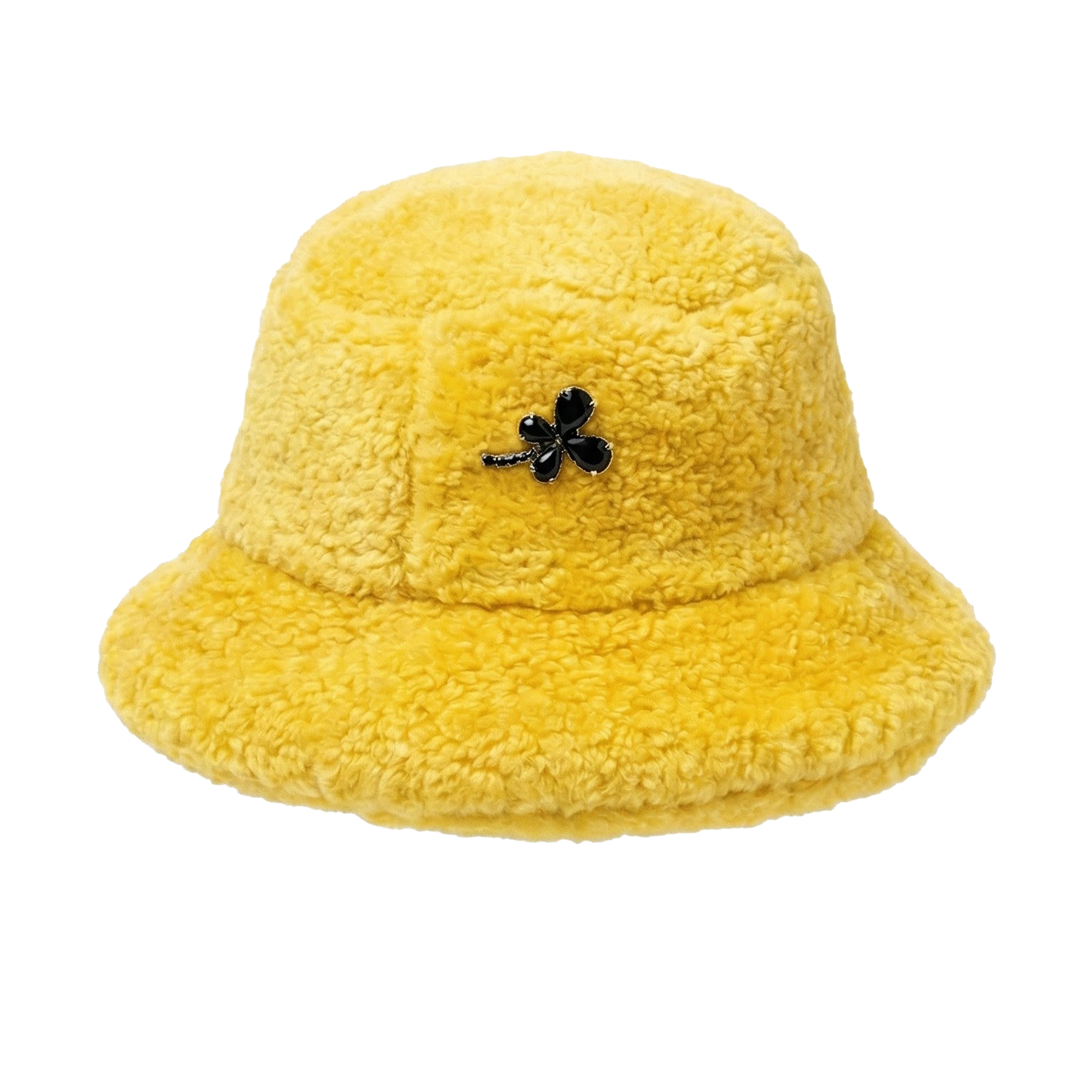 Kashani Yellow Shearling Bucket Hat