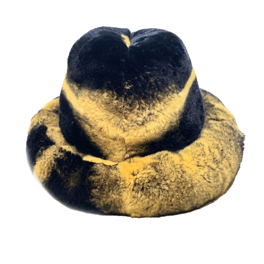 Kashani Men's Yellow Rex Rabbit Fur Top Hat
